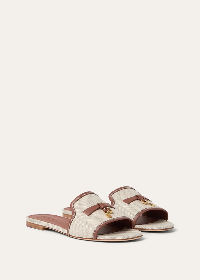 SUMMER CHARMS FLAT MULE NATURAL CANVAS & CALF_FAQ6328_B4AU_2