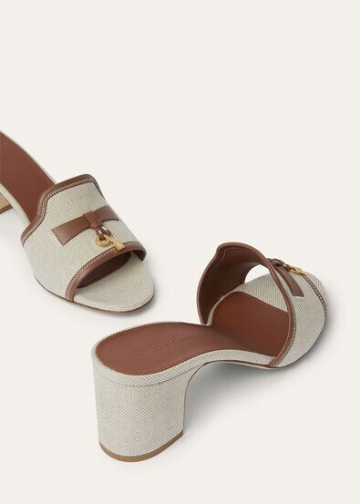 SUMMER CHARMS HEELED MULE T55 NAT. CANVAS & CALF