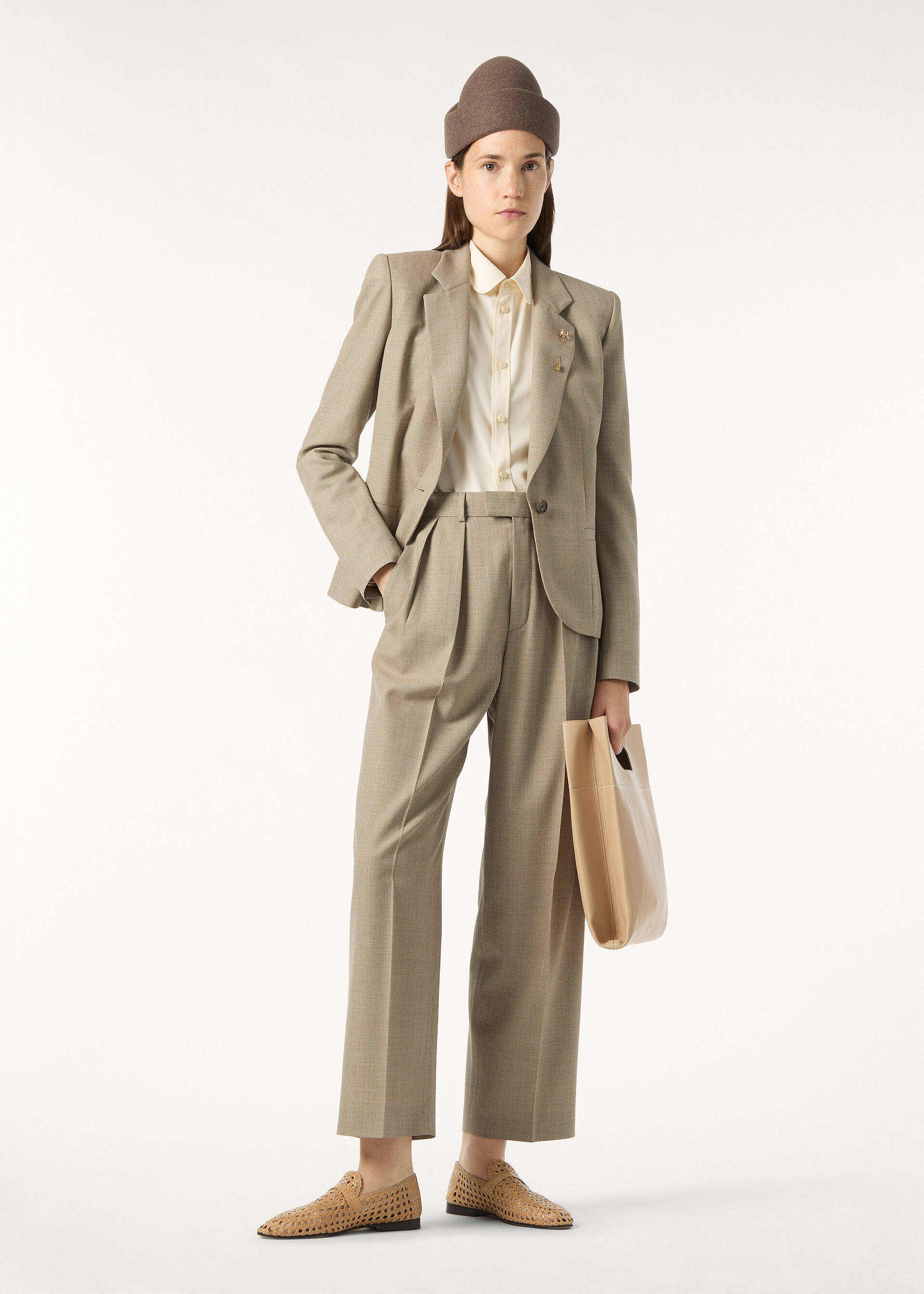 RODGER TROUSERS STRUCTURED WOOL CREPE