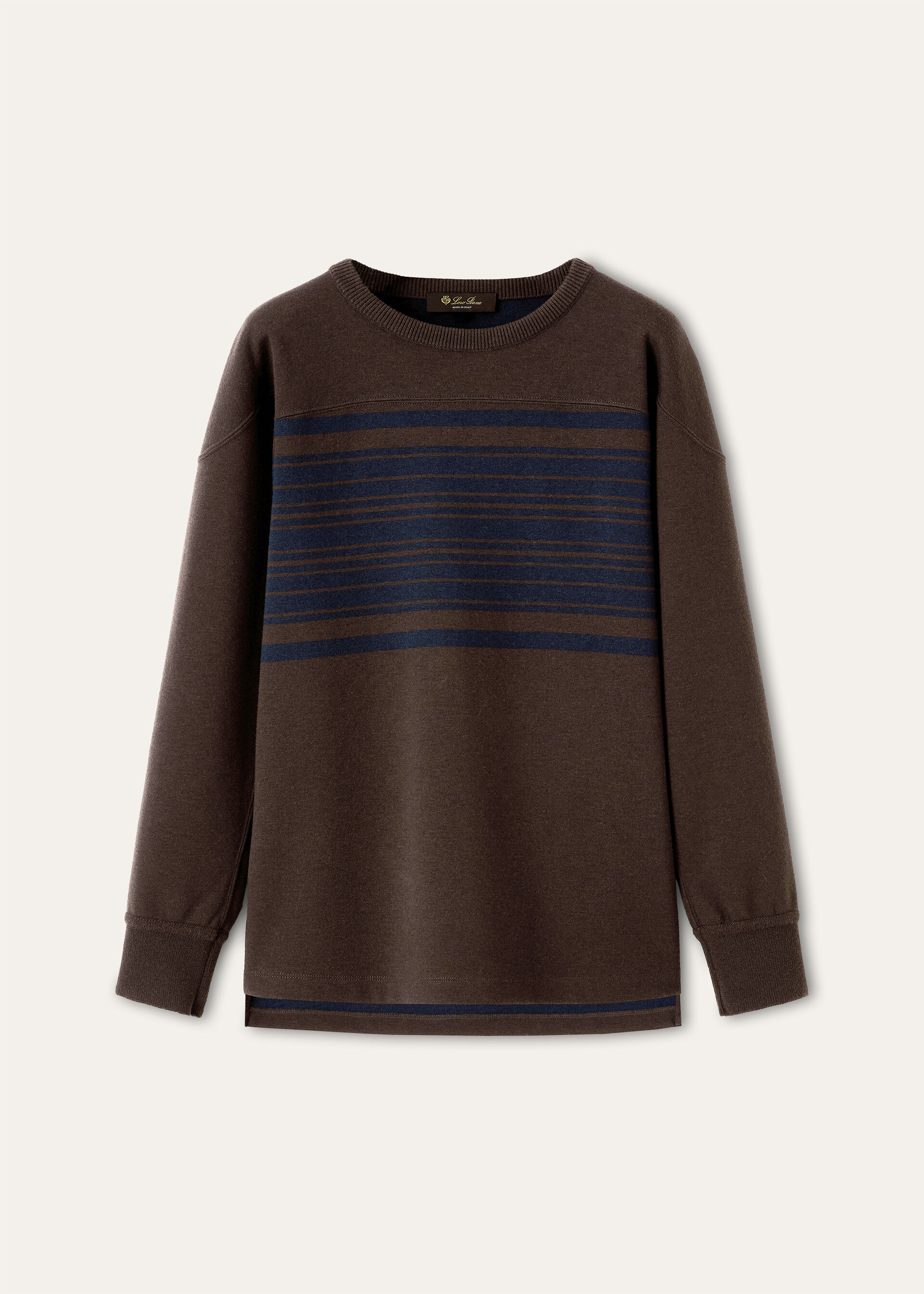 WINTERDALE CREWNECK SWEATSHIRT WOOL CASH STRIPES