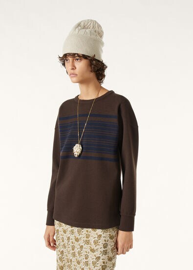 WINTERDALE CREWNECK SWEATSHIRT WOOL CASH STRIPES