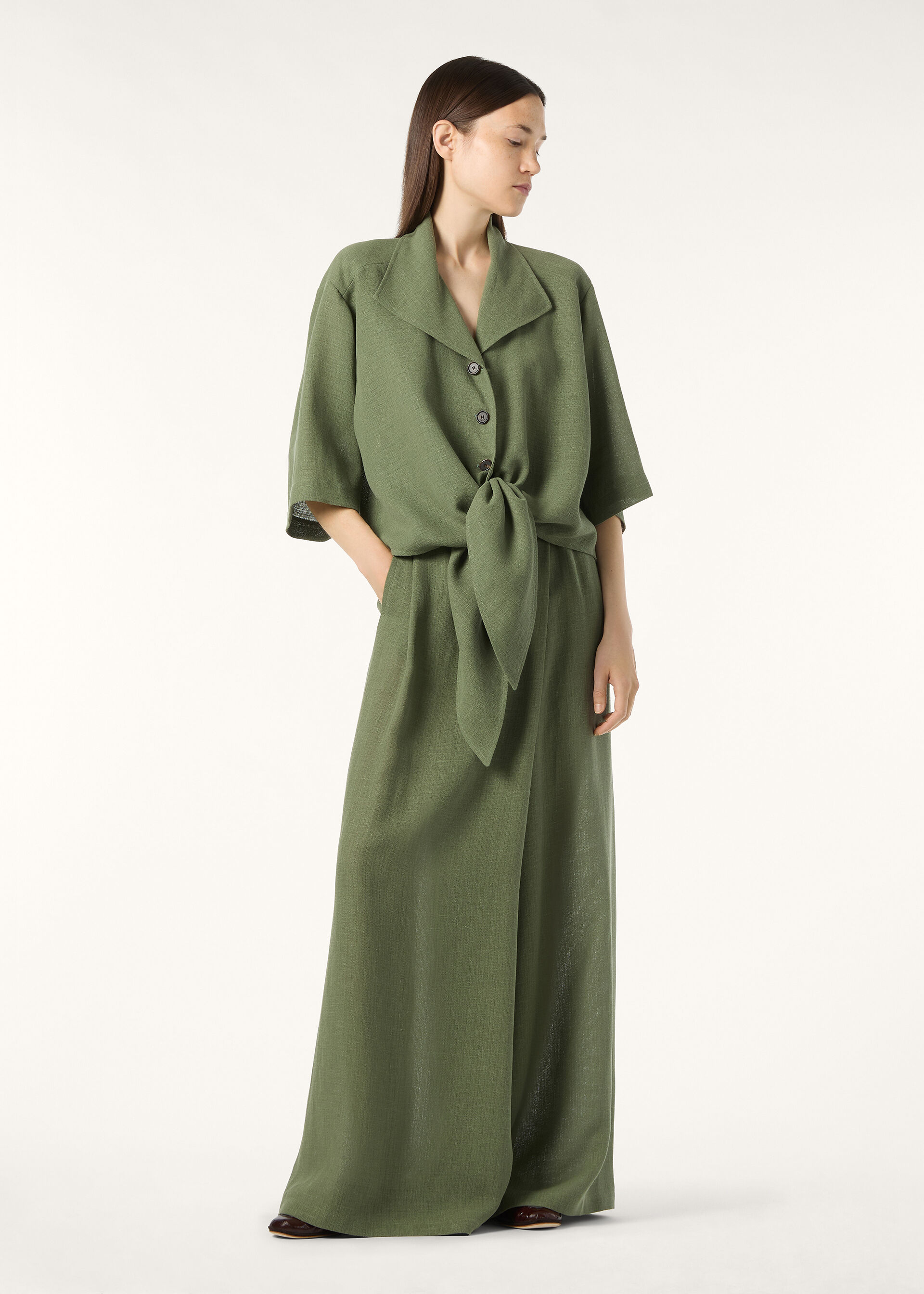 LIL LONG TROUSERS LIGHT LINEN CREPE