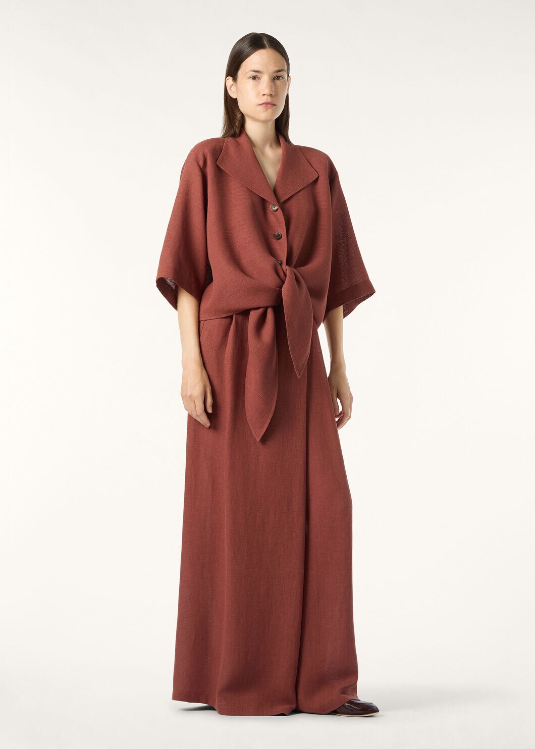 LIL LONG TROUSERS LIGHT LINEN CREPE