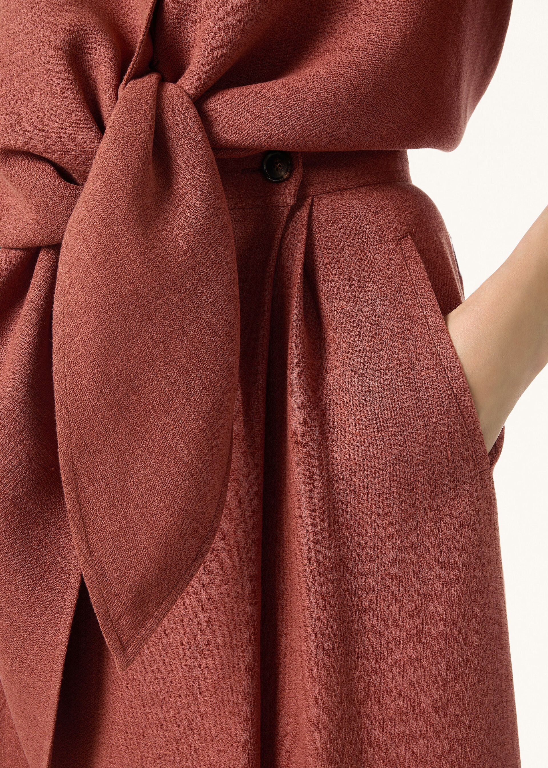 LIL LONG TROUSERS LIGHT LINEN CREPE