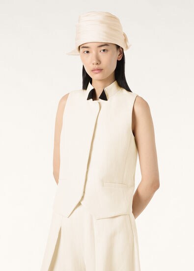 KHOL VEST CANVAS LINEN FLOWER