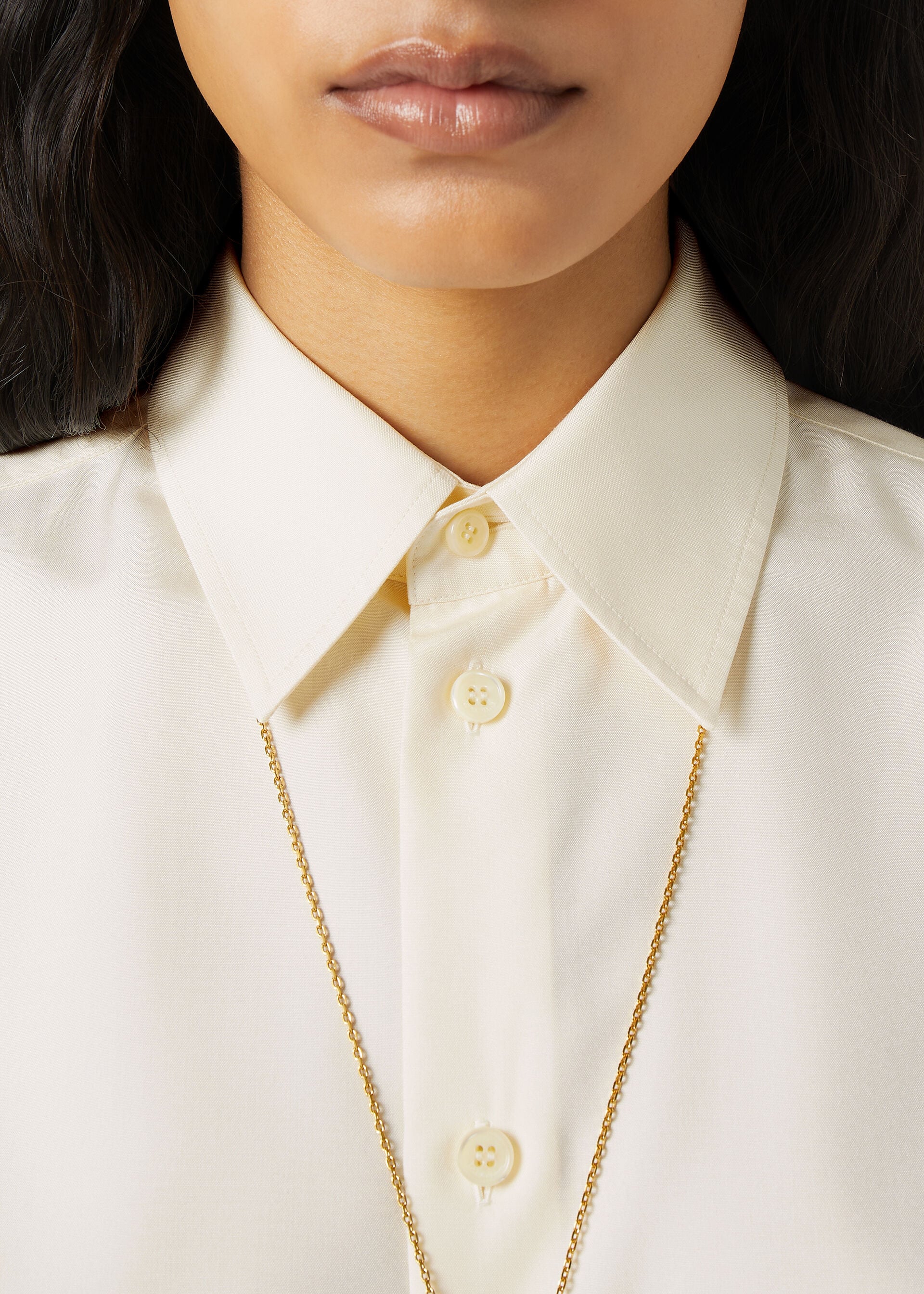 THEA SQUARE COLLAR SHIRT LIGHT PANAMA SILK