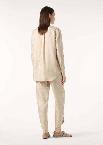 THEA SQUARE COLLAR SHIRT ANEMONE SILK JACQUARD