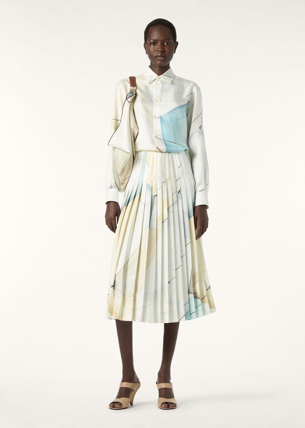 THEA SQUARE COLLAR SHIRT LIBECCIO - TWILL SHIRT