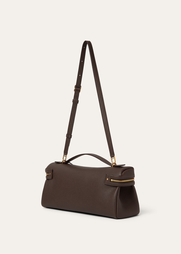 Extra Softy Bag L33 Calfskin Dark Chocolate Licorice/Sun Gold
