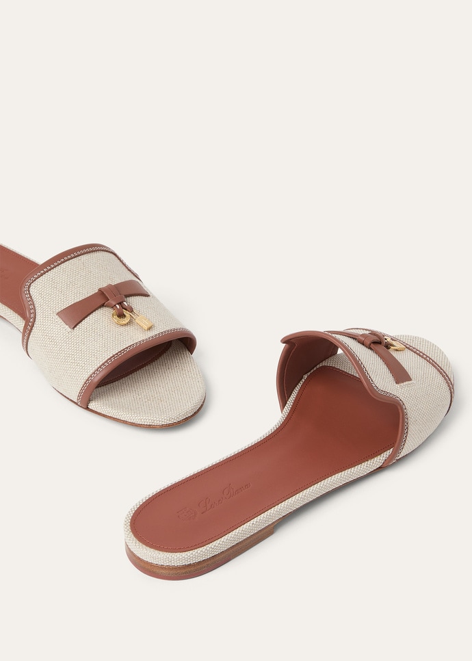 SUMMER CHARMS FLAT MULE NATURAL CANVAS & CALF AF_FAQ6663_B4AU_6