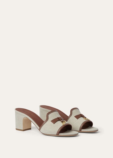 SUMMER CHARMS HEELED MULE T55 NAT.CANVAS & CALF AF