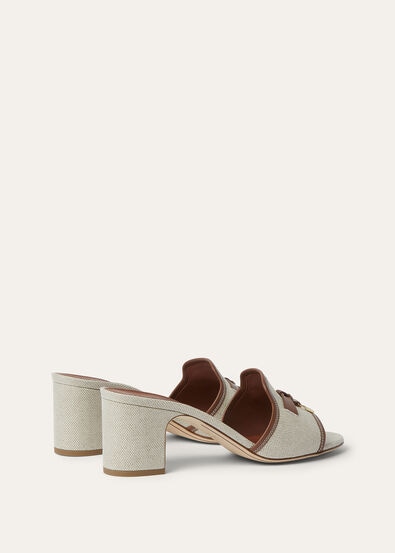 SUMMER CHARMS HEELED MULE T55 NAT.CANVAS & CALF AF