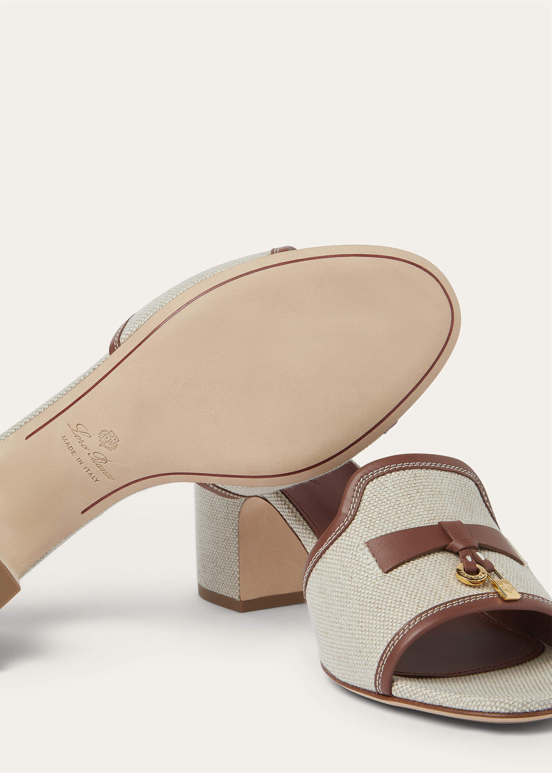 SUMMER CHARMS HEELED MULE T55 NAT.CANVAS & CALF AF