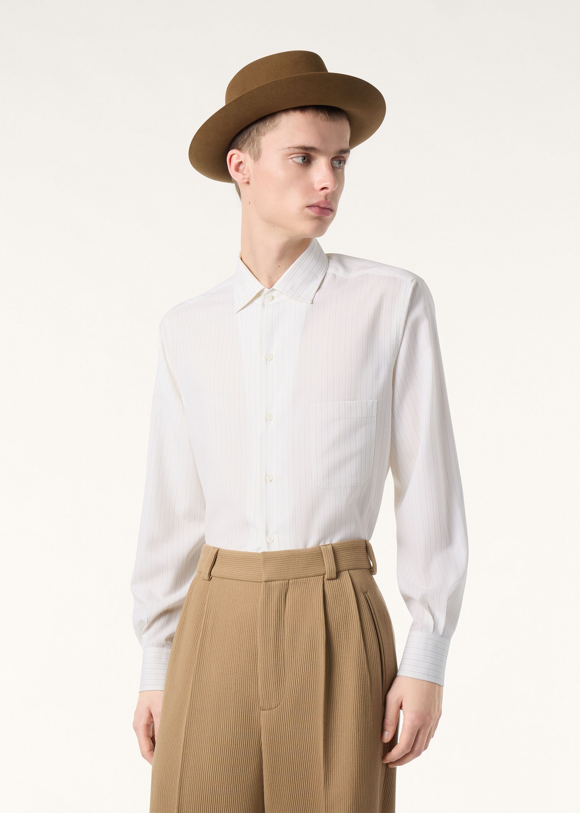 ANDRE' SHIRT AF LIGHTEST WOOL BICOLOR STRIPE