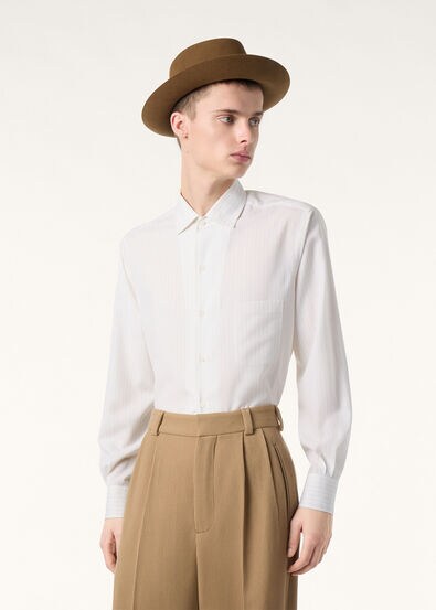 ANDRE' SHIRT AF LIGHTEST WOOL BICOLOR STRIPE