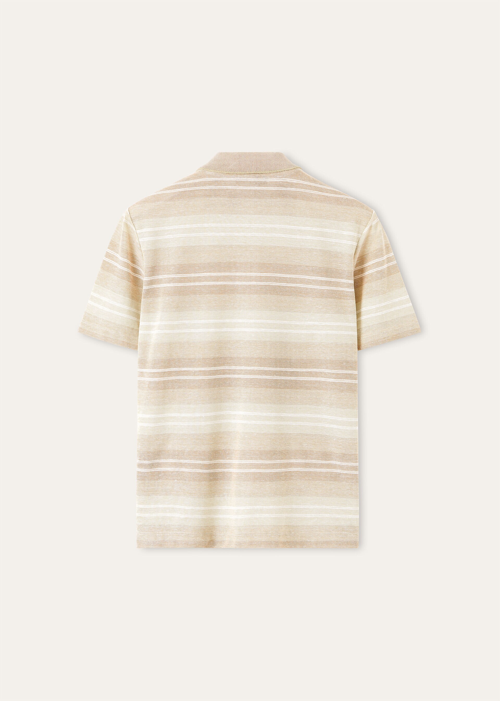 FIG POLO COTTON LINEN MACRO STRIPES