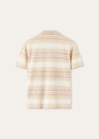 FIG POLO COTTON LINEN MACRO STRIPES