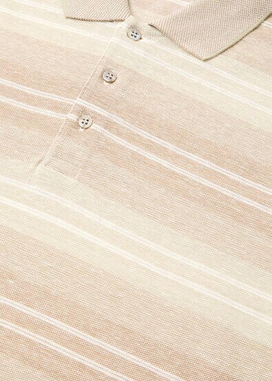FIG POLO COTTON LINEN MACRO STRIPES