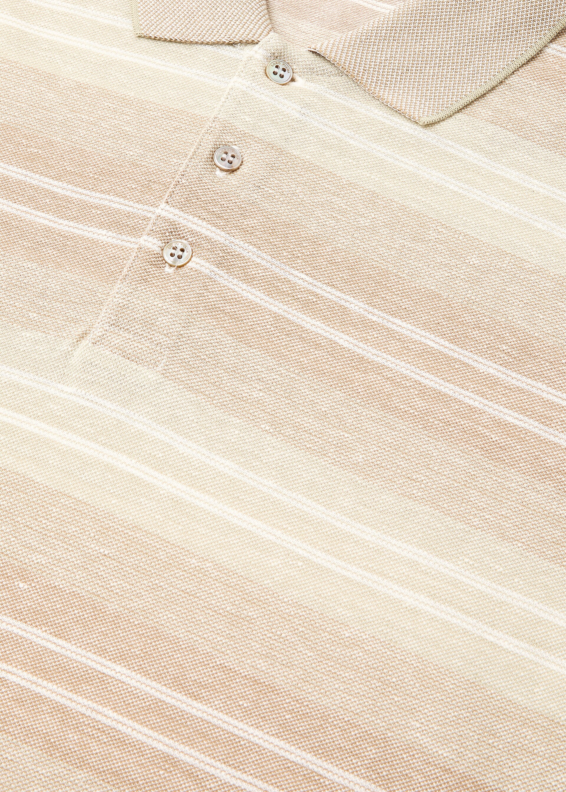 FIG POLO COTTON LINEN MACRO STRIPES