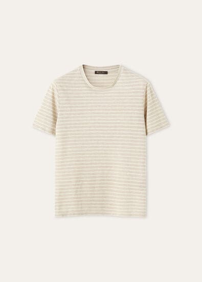 PINE T-SHIRT COTTON LINEN MICRO STRIPES