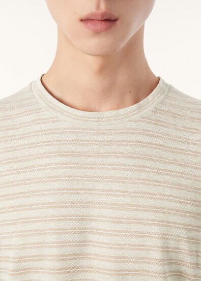 PINE T-SHIRT COTTON LINEN MICRO STRIPES