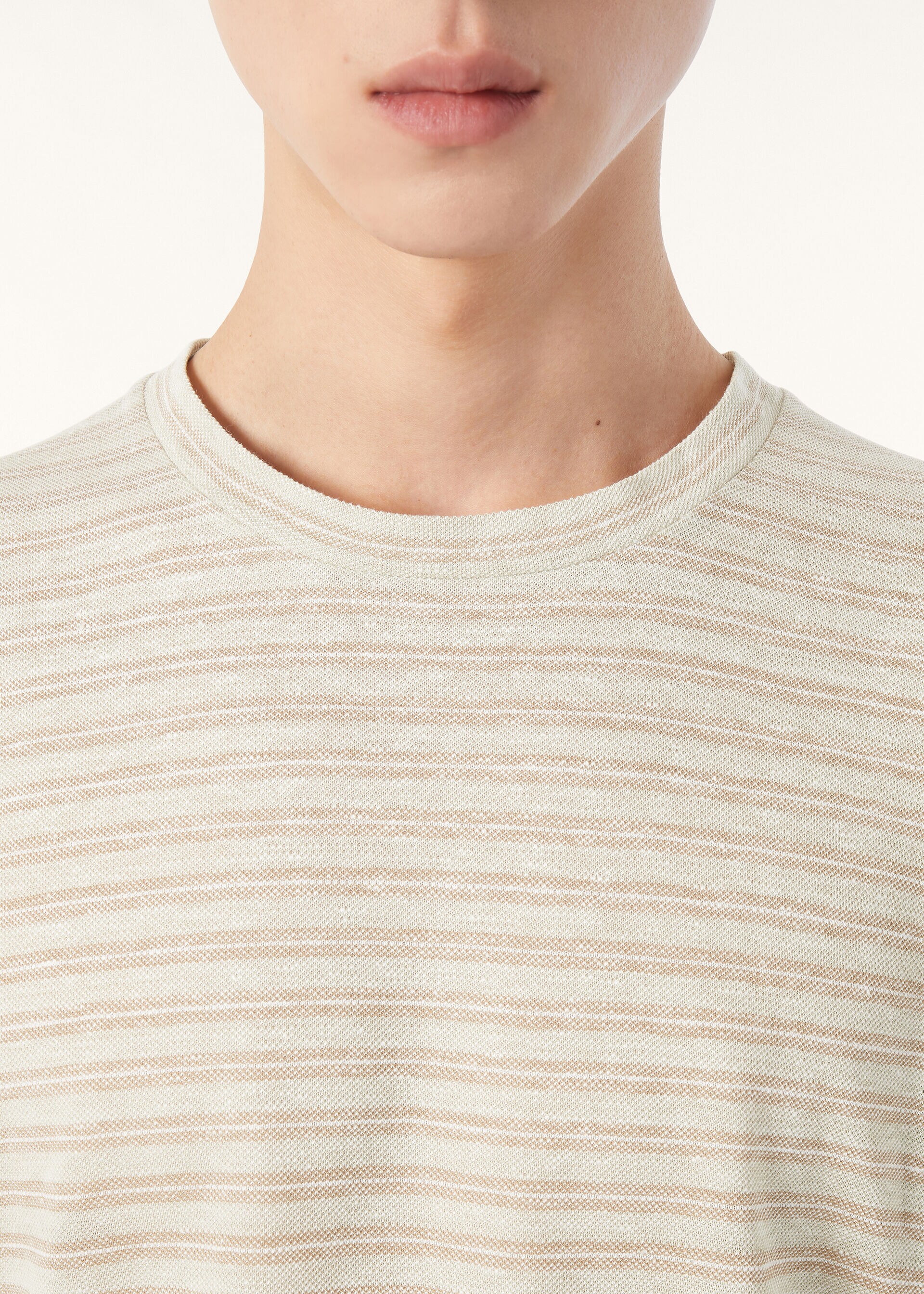 PINE T-SHIRT COTTON LINEN MICRO STRIPES