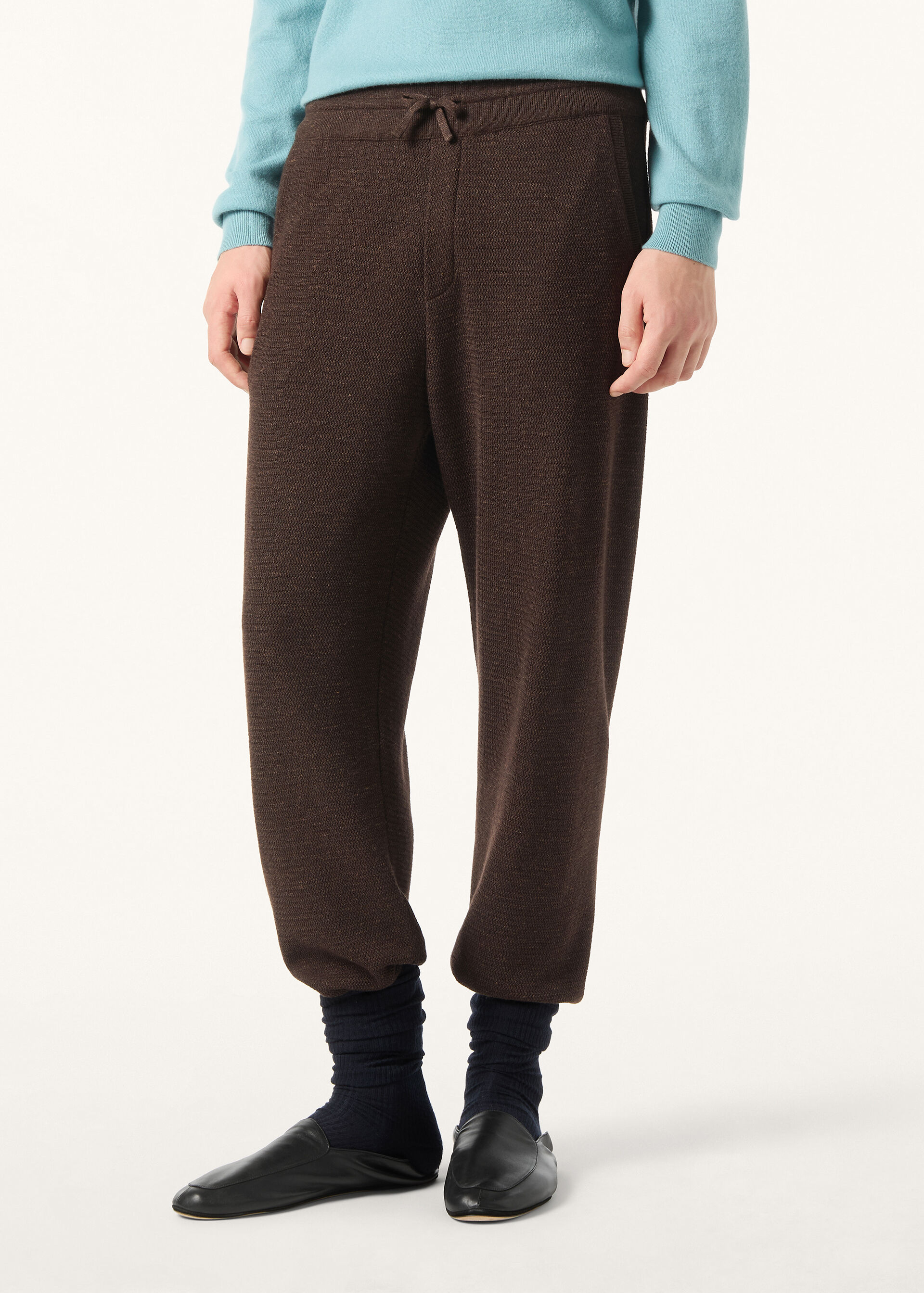 GOKARNA PANTS WOOL SILK LINEN WAVE