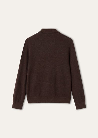 GOKARNA POLO SWEATSHIRT WOOL SILK LINEN WAVE