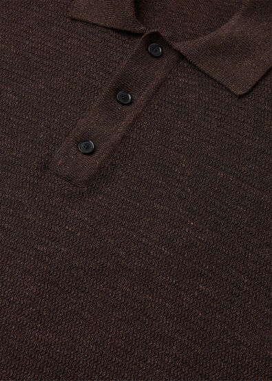 GOKARNA POLO SWEATSHIRT WOOL SILK LINEN WAVE