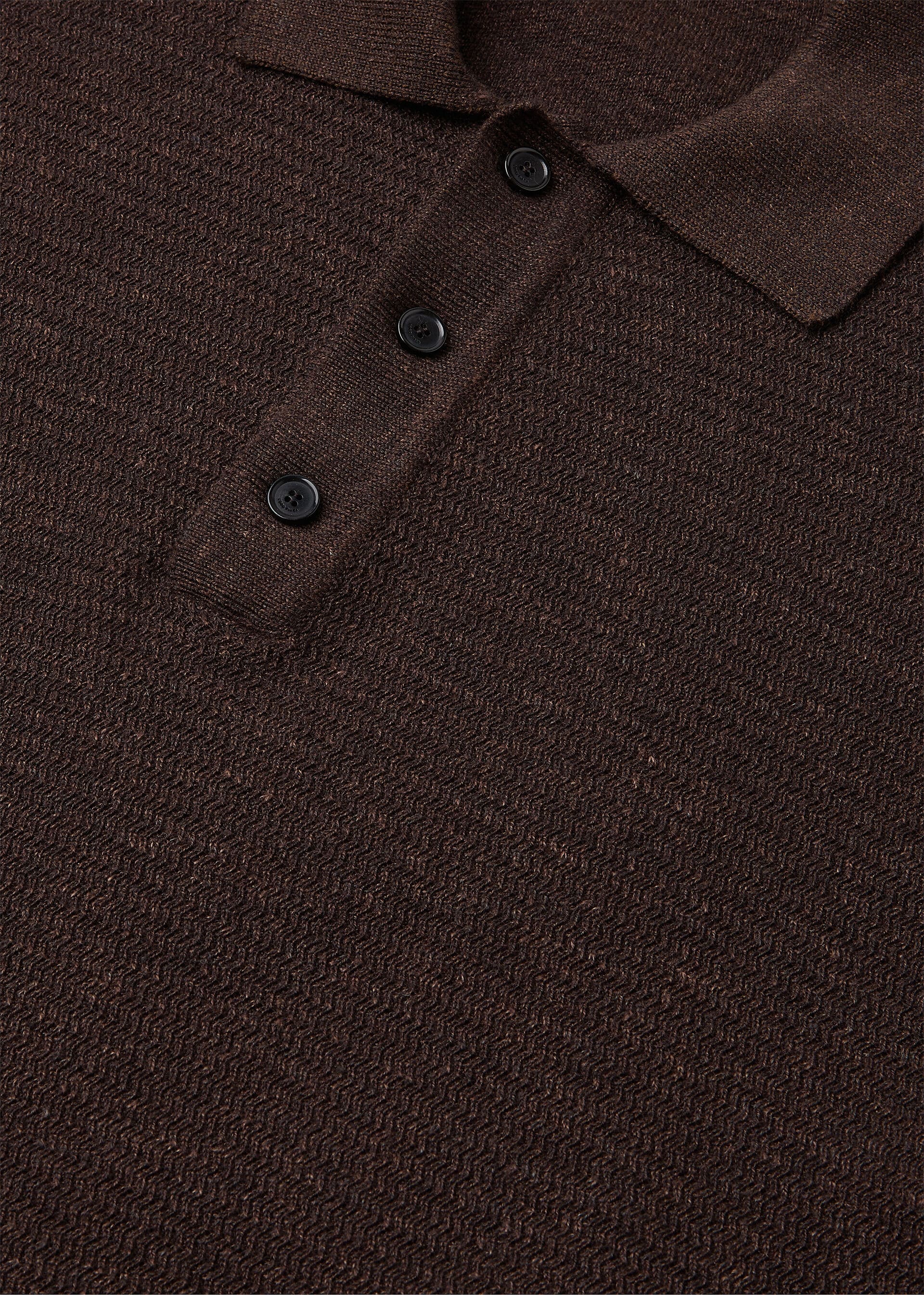 GOKARNA POLO SWEATSHIRT WOOL SILK LINEN WAVE