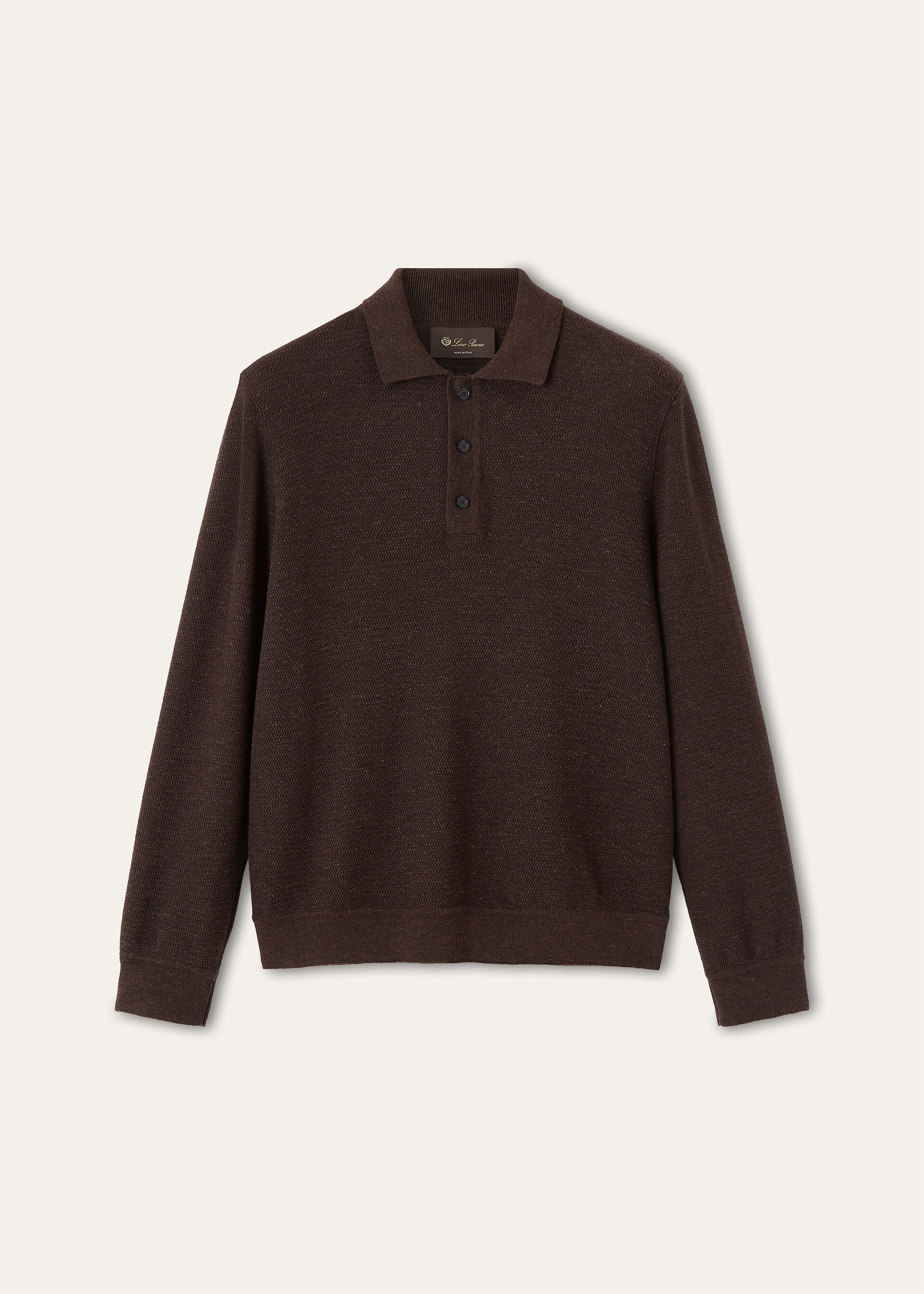 GOKARNA POLO SWEATSHIRT WOOL SILK LINEN WAVE