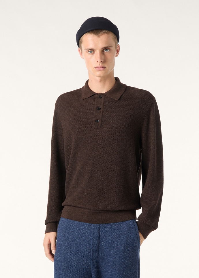 GOKARNA POLO SWEATSHIRT WOOL SILK LINEN WAVE_FAQ6878_H13R_3