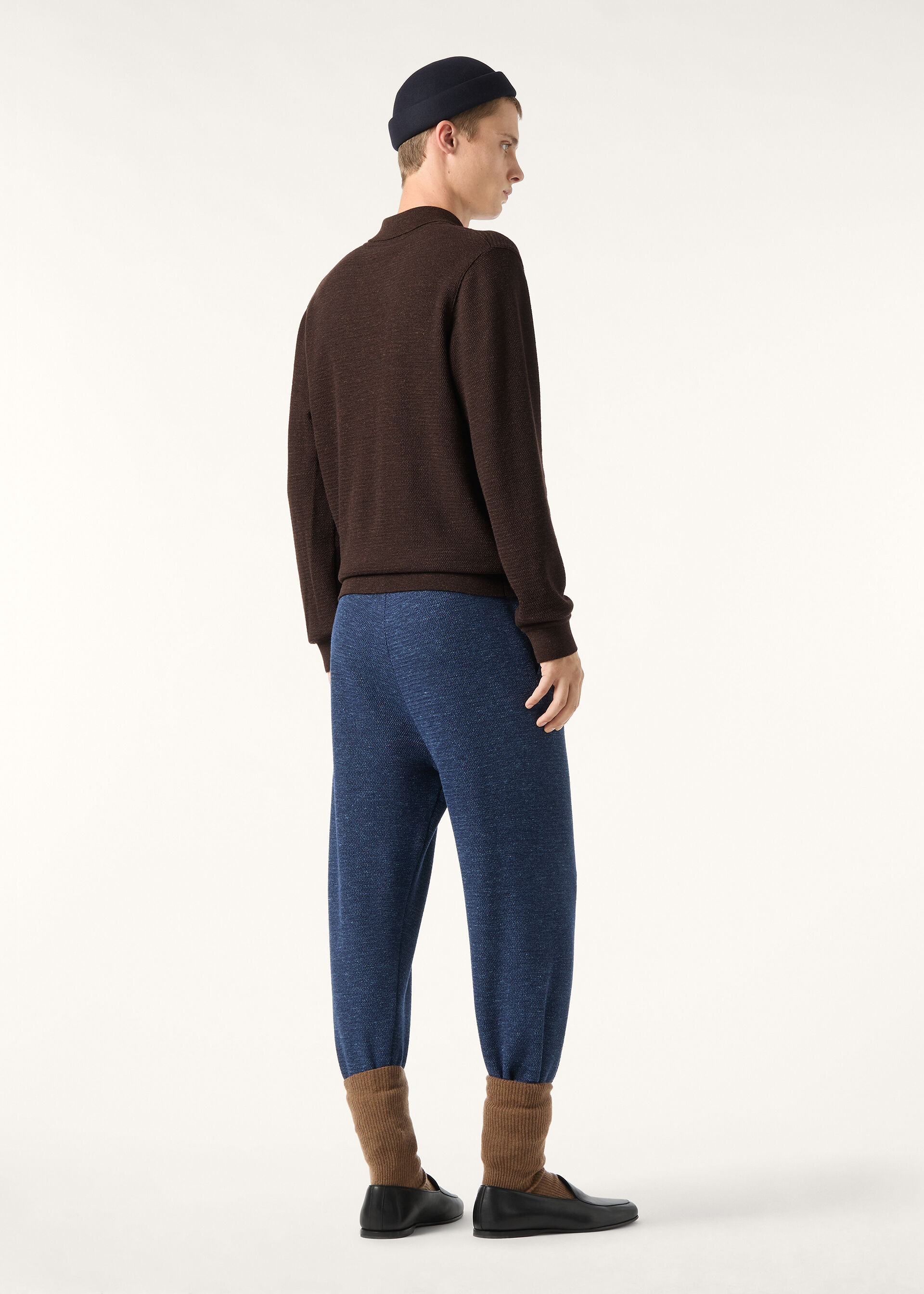 GOKARNA POLO SWEATSHIRT WOOL SILK LINEN WAVE