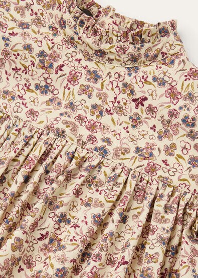 LARISA DRESS COTTON SILK FLOWER PRINT