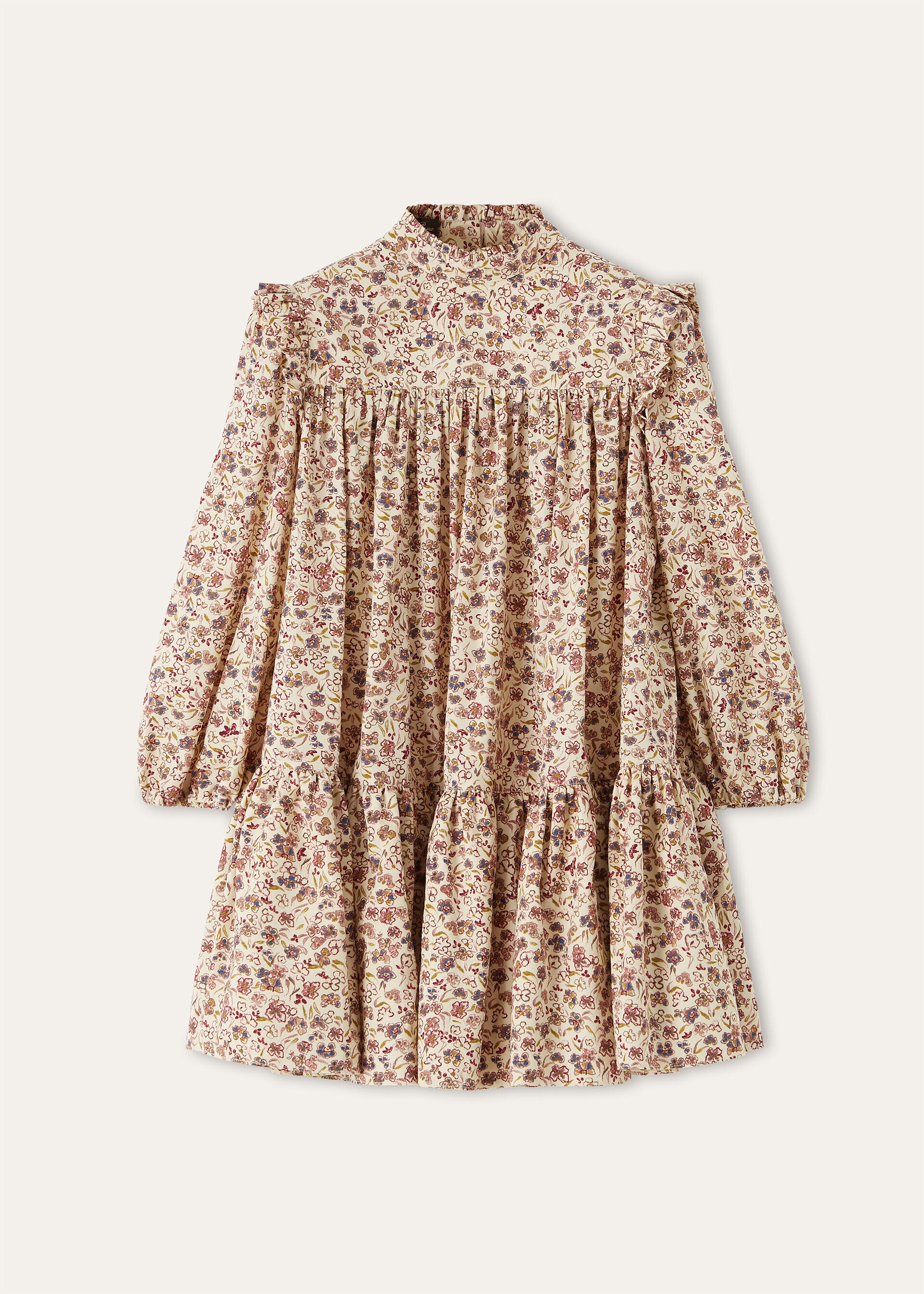 LARISA DRESS COTTON SILK FLOWER PRINT