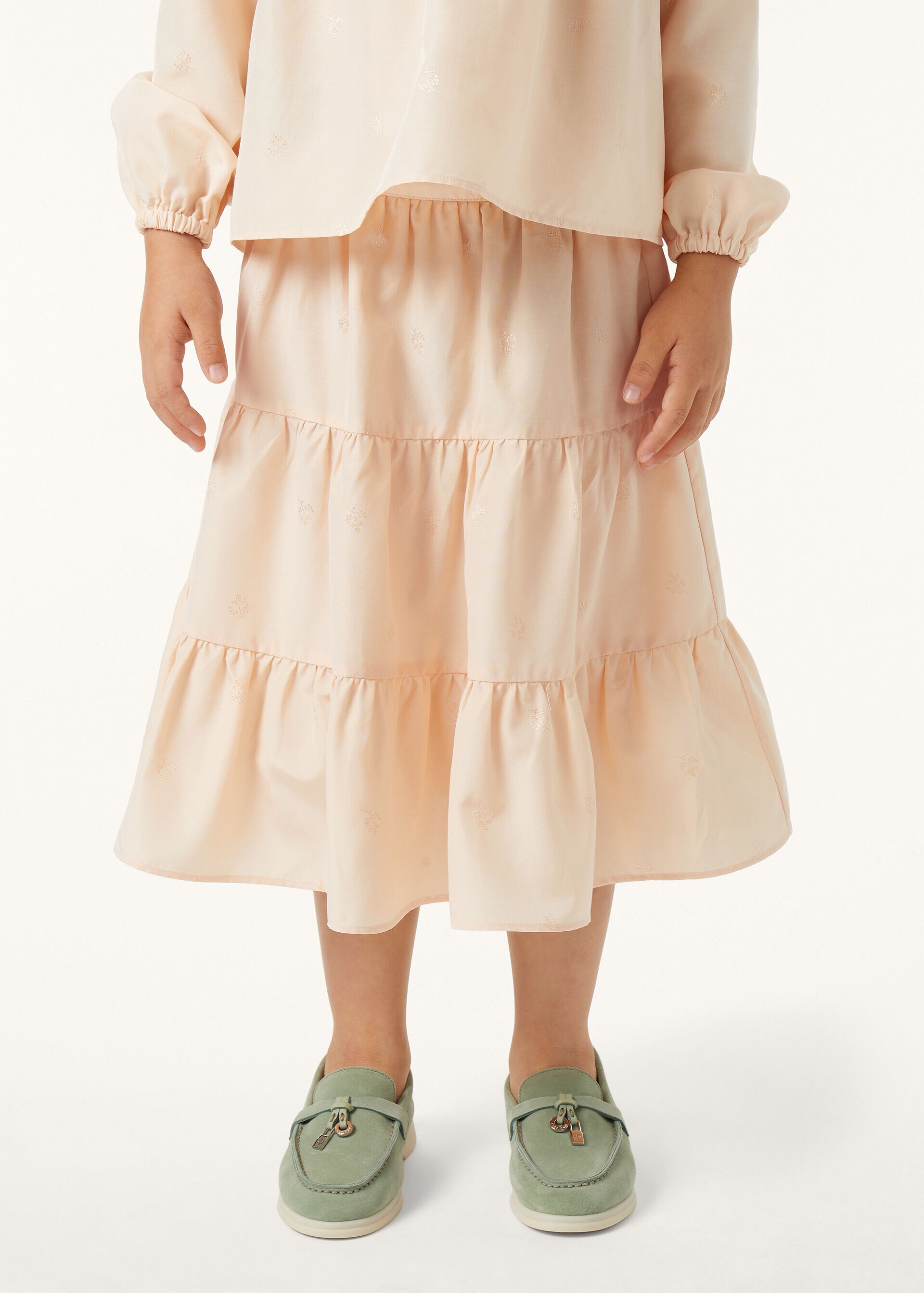 POSIE SKIRT COTTON SILK FLOWER JACQUARD