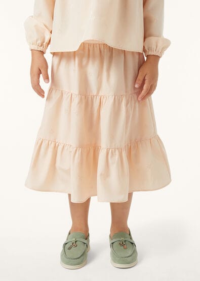 POSIE SKIRT COTTON SILK FLOWER JACQUARD