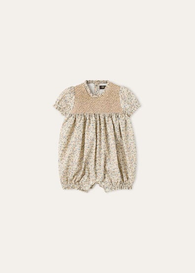 ALINE ROMPER MINI COTTON SILK FLOWER PRINT