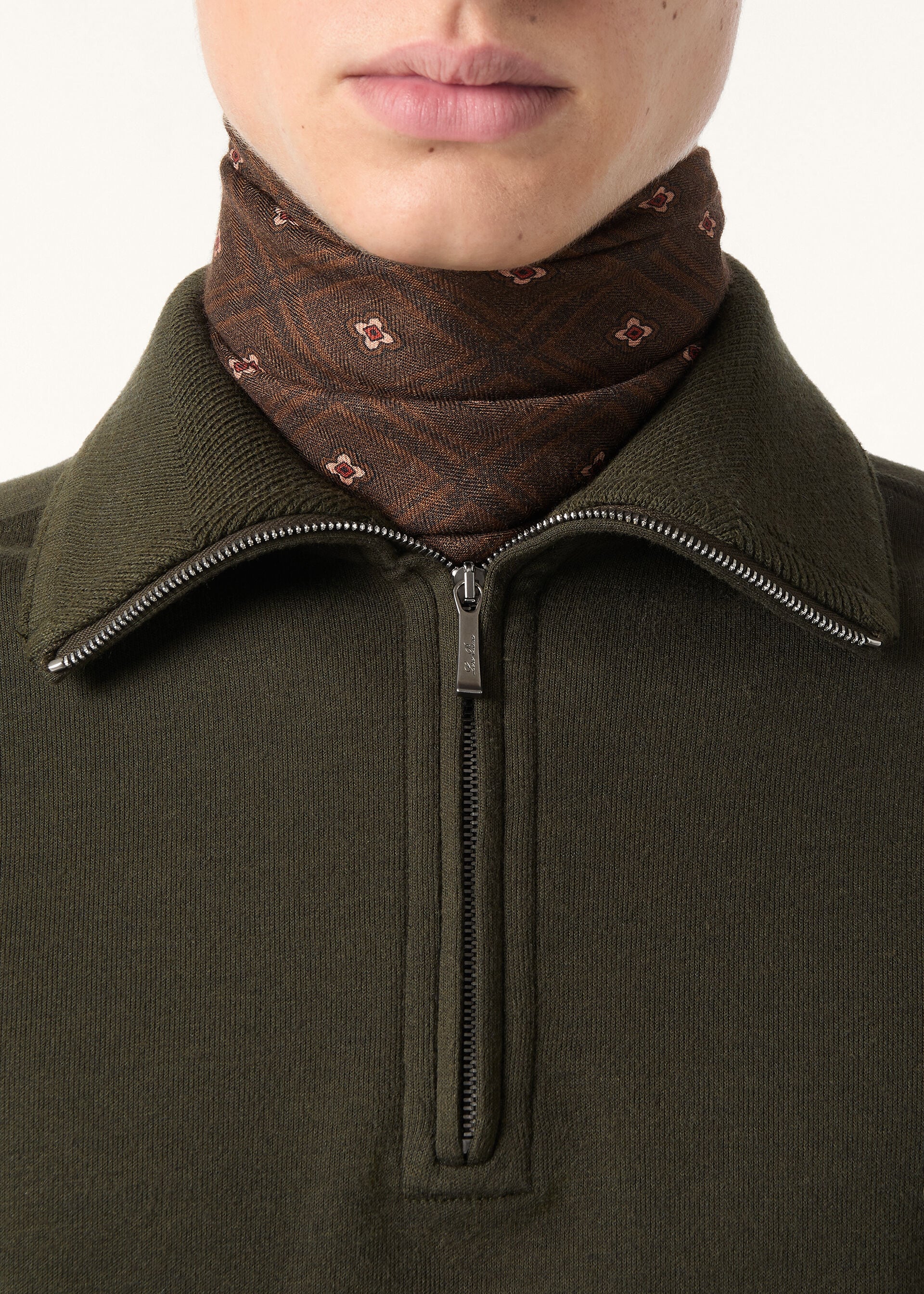 WHITNEY POLO BUTTONLESS SWEATSHIRT JERSEY LUXURY FLEECE