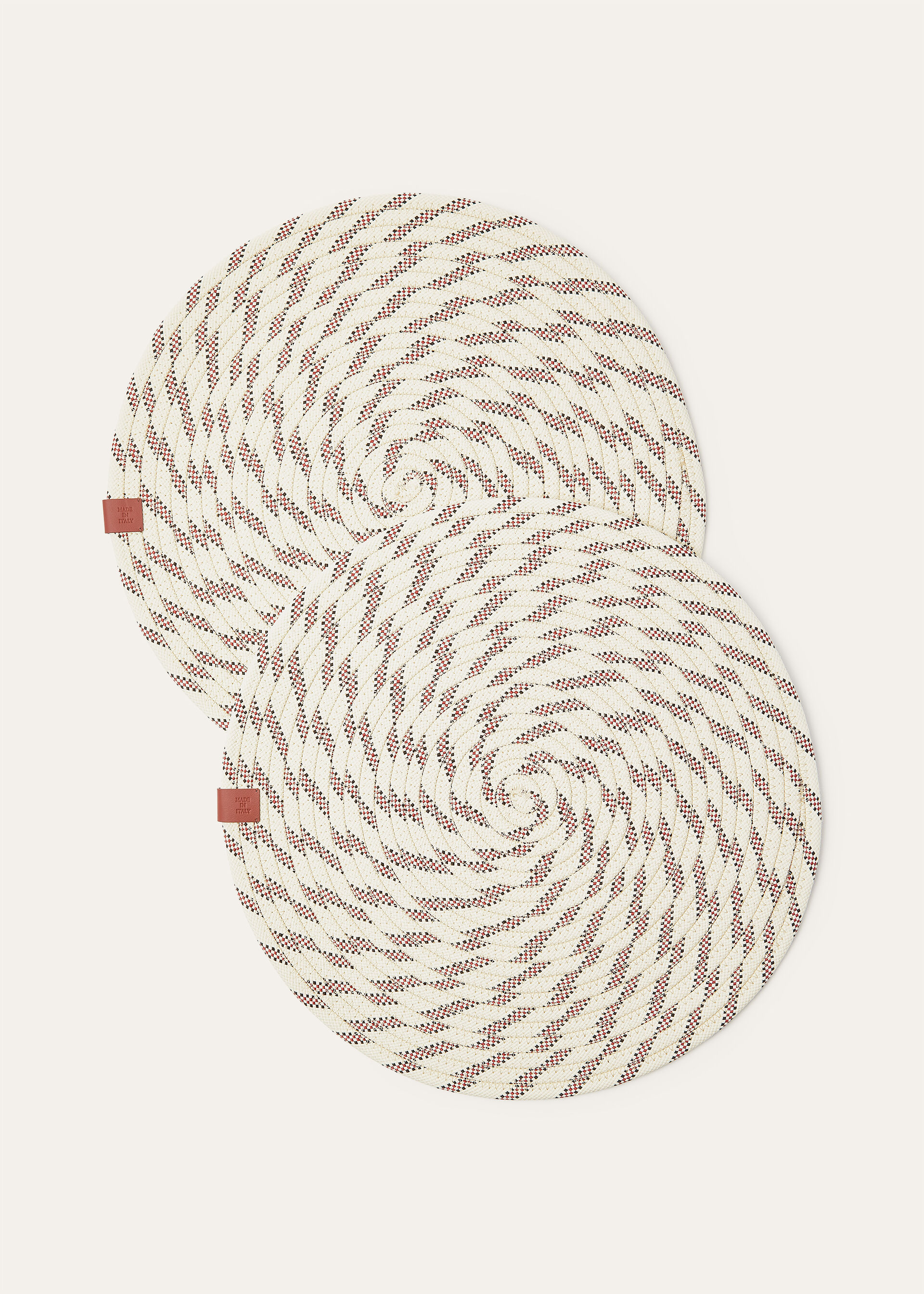 SET OF 2 PLACEMATS OXFORD STRIPE ROPE