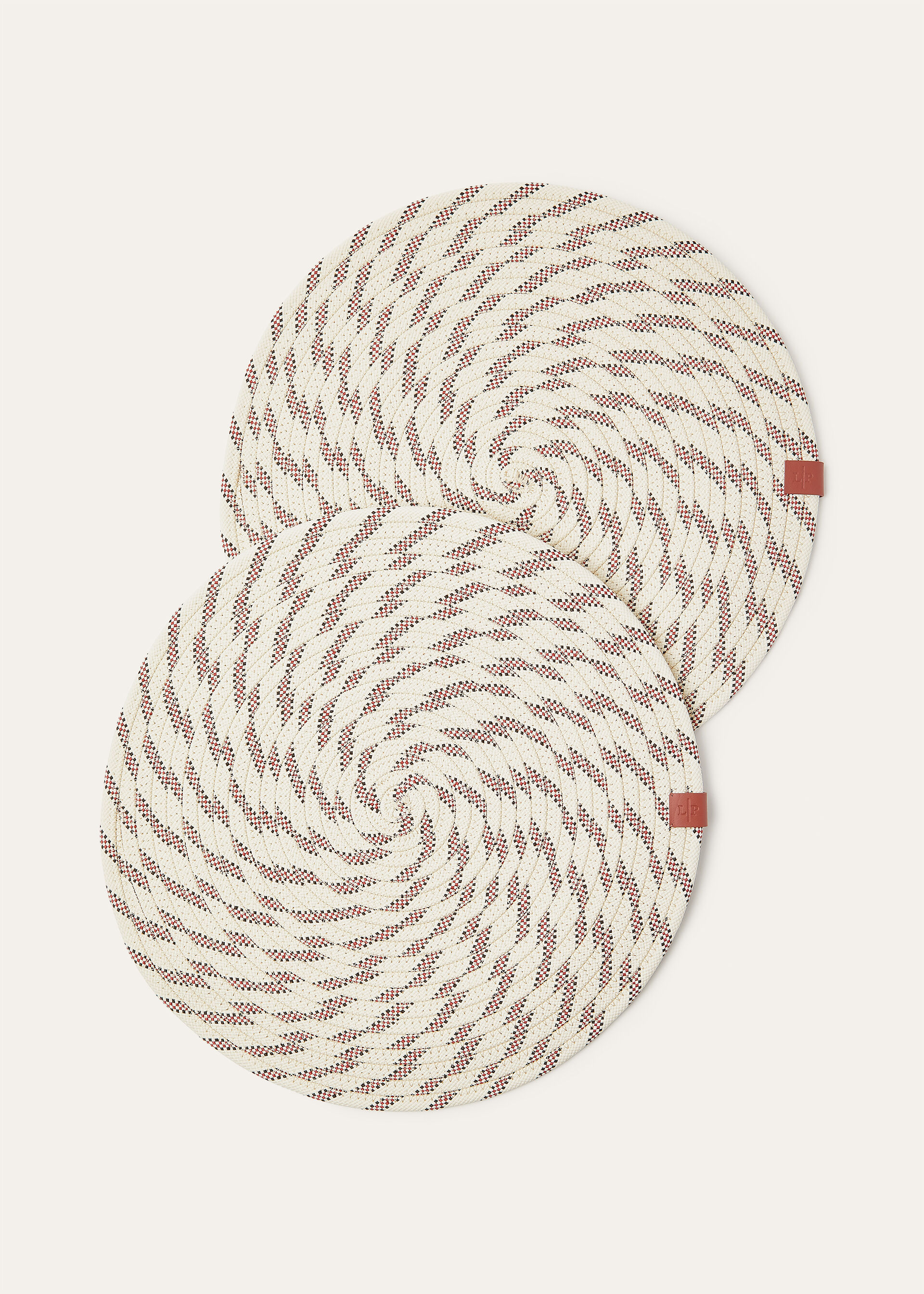 SET OF 2 PLACEMATS OXFORD STRIPE ROPE