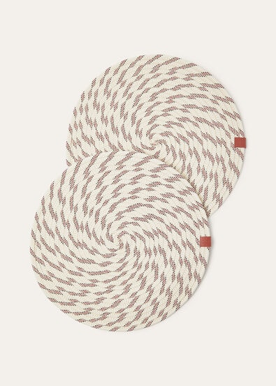 SET OF 2 PLACEMATS OXFORD STRIPE ROPE