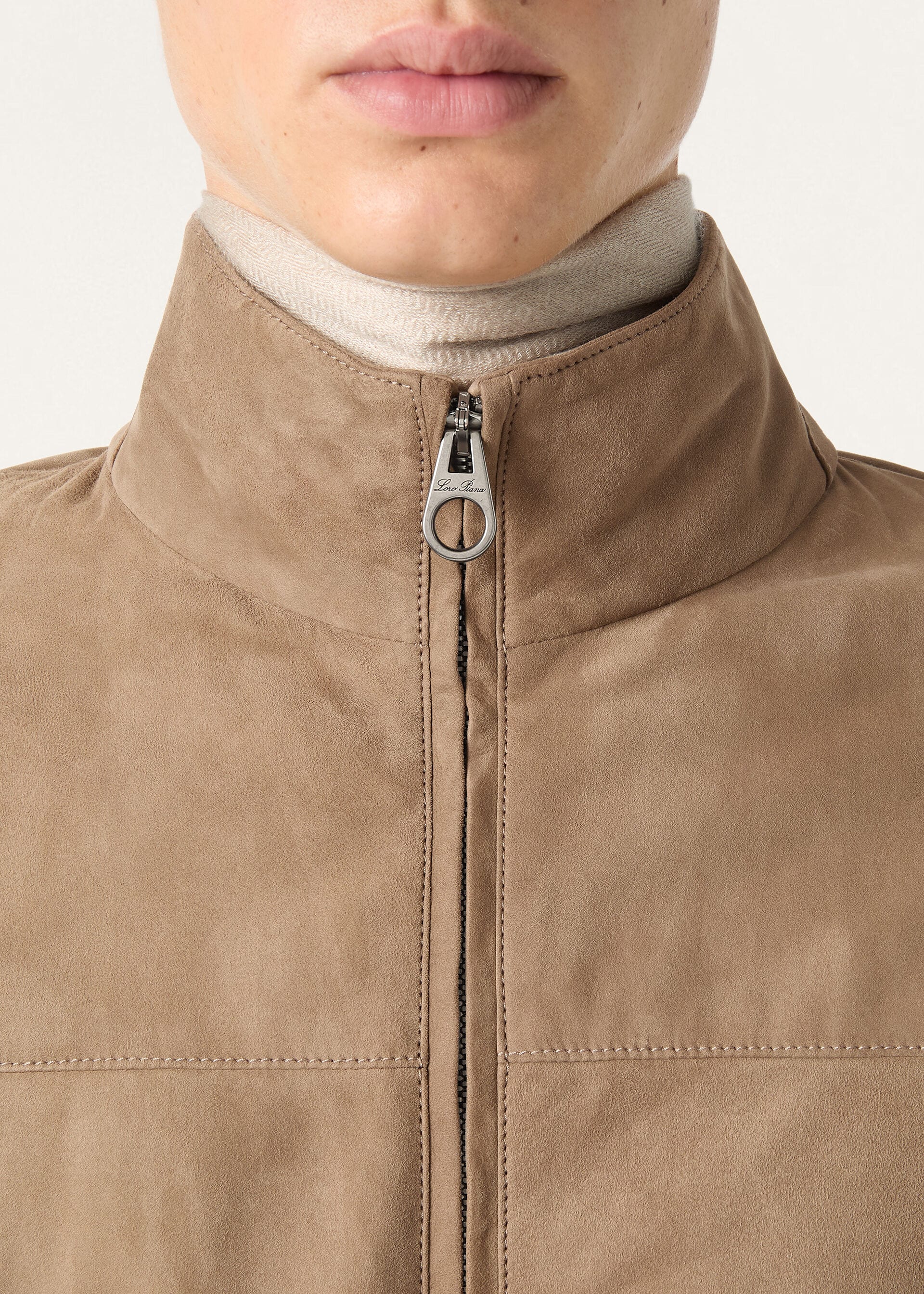 LORO PIANA BOMBER LOWERED SUEDE