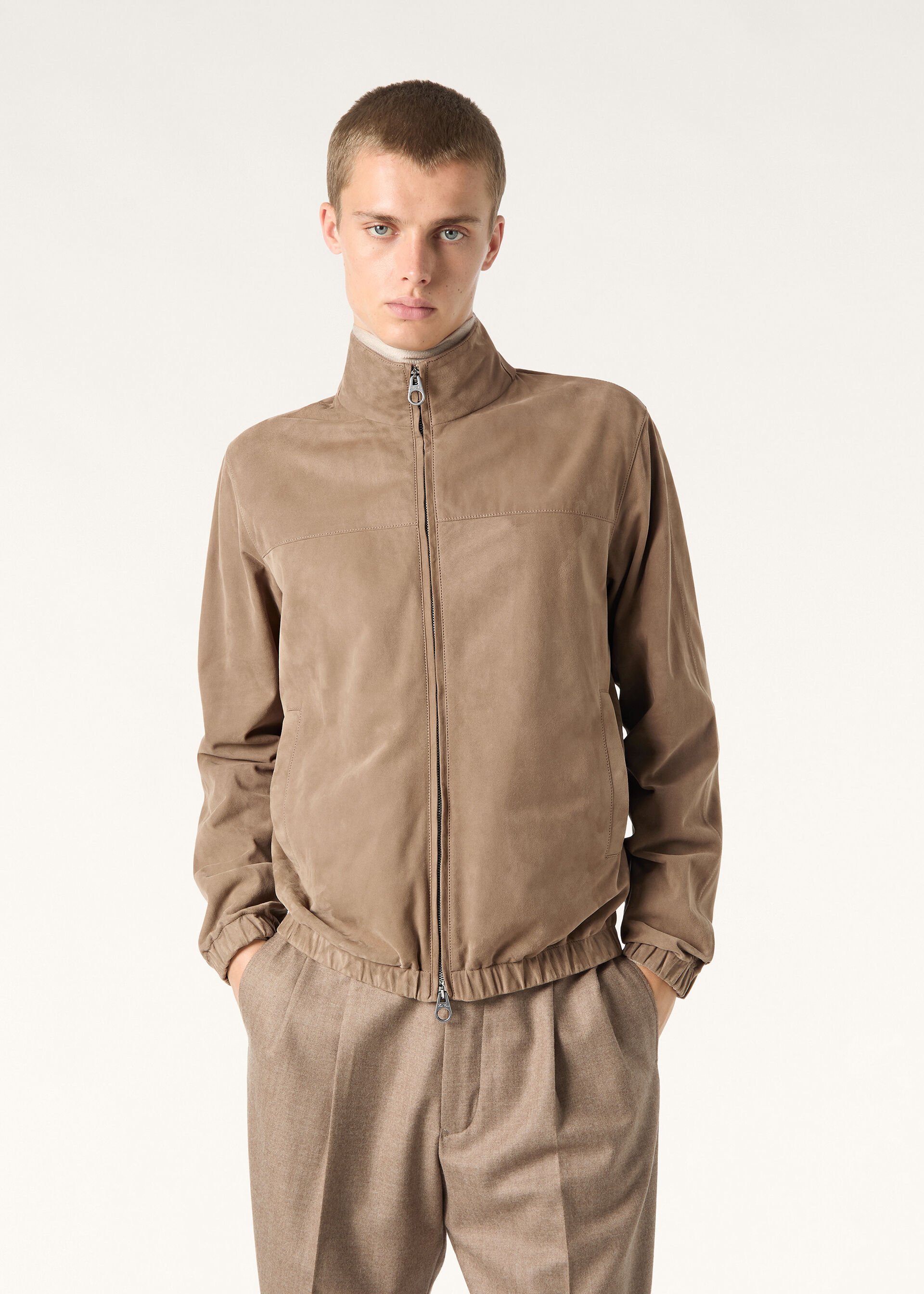 LORO PIANA BOMBER LOWERED SUEDE