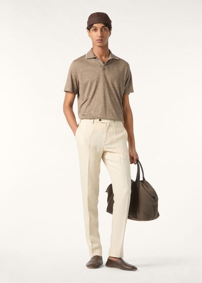 SURAJ TAL POLO BUTTONLESS CASH LINEN SILK SINGLE JERSEY