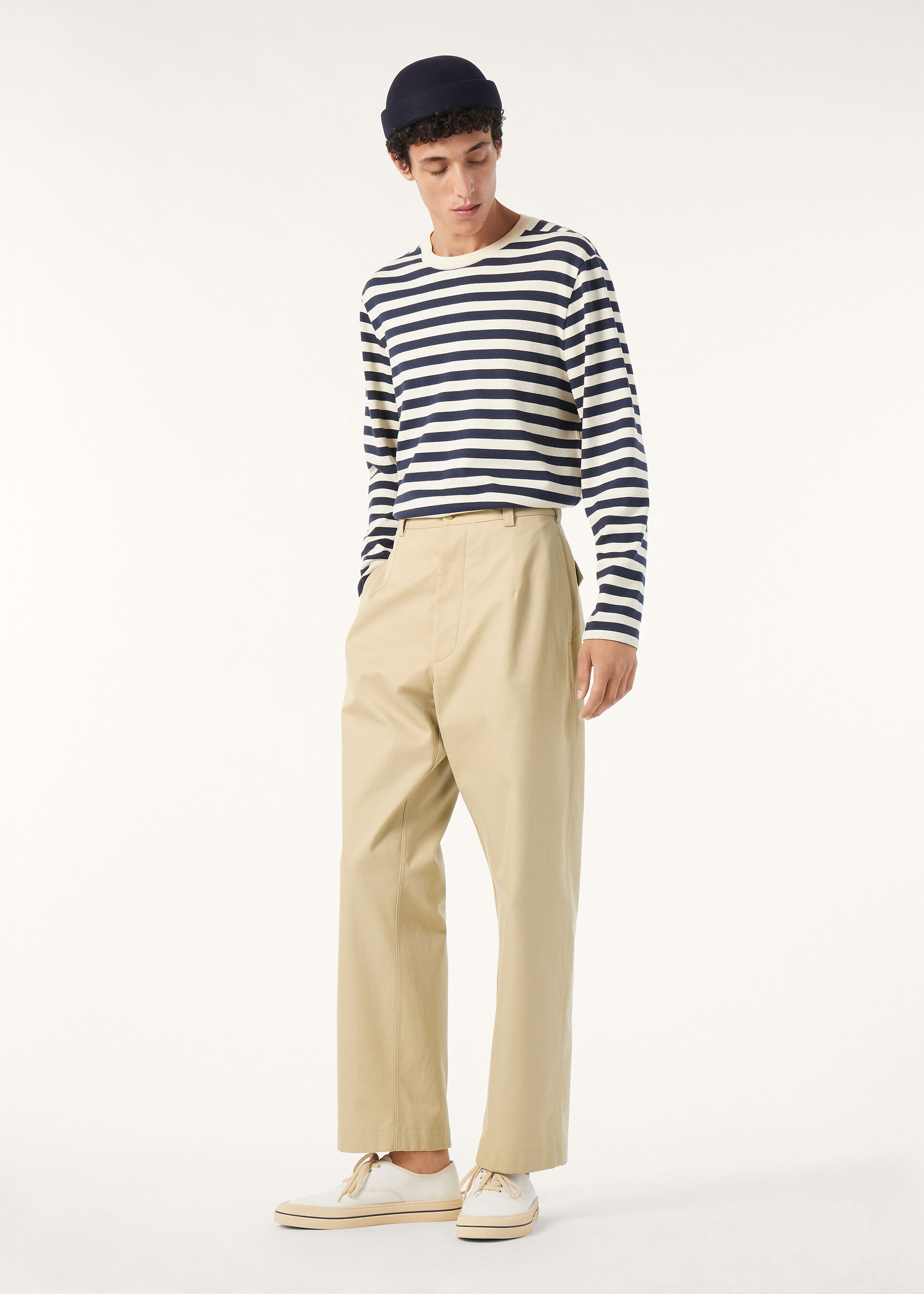 BARQUETINE CREW NECK LS COTTON STRIPES