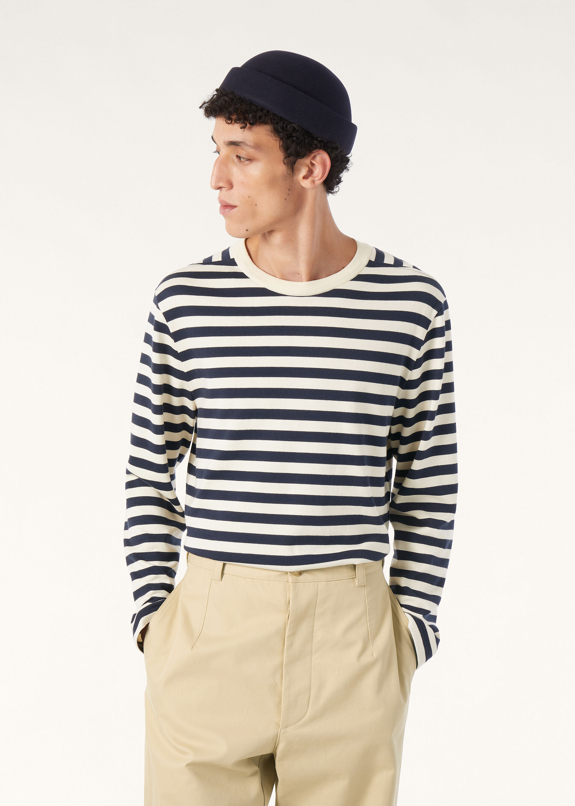 BARQUETINE CREW NECK LS COTTON STRIPES