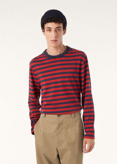BARQUETINE CREW NECK LS COTTON STRIPES