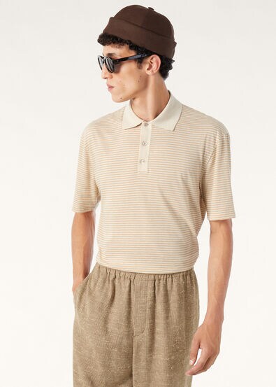 BLUE POPPY POLO COTTON LINEN STRIPE