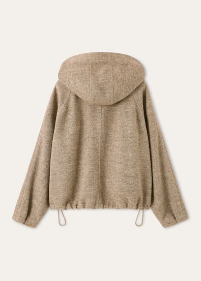 CELLINA PARKA MOULINE' WOOL LINEN SILK